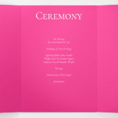 Gotische Hochzeit in Pink und Schwarz Dreifach-gefaltete Programmkarte (Innenseite Mitte)