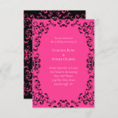 Gotische Hochzeit in Pink und Schwarz Einladung (Vorne/Hinten)