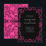 Gotische Hochzeit in Pink und Schwarz Einladung<br><div class="desc">Unser schönes,  wirbelfarbenes Design verleiht dieser hochzeitslich-rosa und schwarz-gotischen Hochzeitskollektion ein modernes Element. Ideal für eine dunkle Hochzeit oder eine Rockabilly-Affäre.</div>