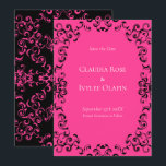 Gotische Hochzeit in Pink und Schwarz Einladung<br><div class="desc">Unser schönes,  wirbelfarbenes Design verleiht dieser hochzeitslich-rosa und schwarz-gotischen Hochzeitskollektion ein modernes Element. Ideal für eine dunkle Hochzeit oder eine Rockabilly-Affäre.</div>