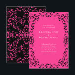 Gotische Hochzeit in Pink und Schwarz Einladung<br><div class="desc">Unser schönes,  wirbelfarbenes Design verleiht dieser hochzeitslich-rosa und schwarz-gotischen Hochzeitskollektion ein modernes Element. Ideal für eine dunkle Hochzeit oder eine Rockabilly-Affäre.</div>