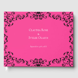 Gotische Hochzeit in Pink und Schwarz Gästebuch