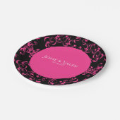 Gotische Hochzeit in Pink und Schwarz Pappteller (Schrägansicht)