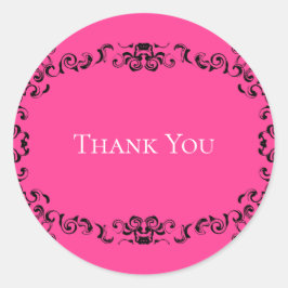 Gotische Hochzeit in Pink und Schwarz Runder Aufkleber