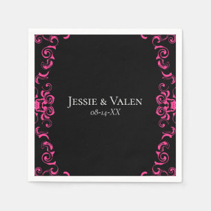 Gotische Hochzeit in Pink und Schwarz Serviette
