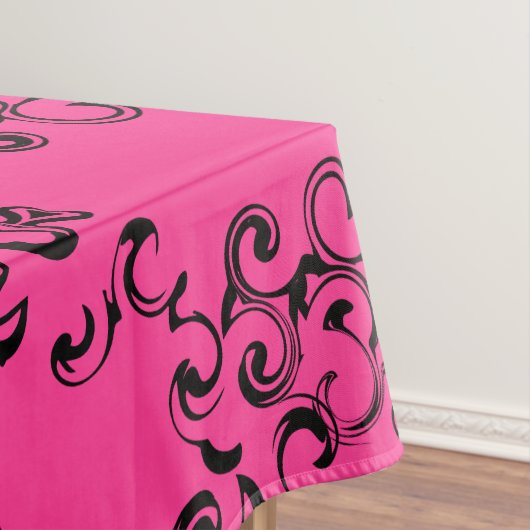 Gotische Hochzeit in Pink und Schwarz Tischdecke (Beispiel)