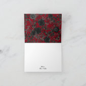 Gotische Hochzeit in Rot und Schwarz-Rose dank Kar Dankeskarte (Innenseite)