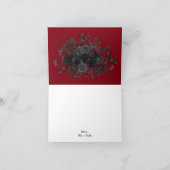 Gotische Hochzeit in Rot und Schwarz-Rose dank Kar Dankeskarte (Innenseite)
