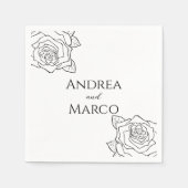 Gotische Hochzeit in Schwarz und Weiß Serviette (Vorderseite)