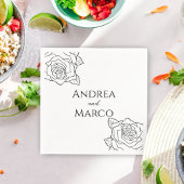 Gotische Hochzeit in Schwarz und Weiß Serviette