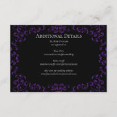 Gotische Hochzeit lila & schwarz Begleitkarte (Rückseite)
