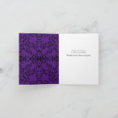 Gotische Hochzeit lila & schwarz Dankeskarte (Innenseite)