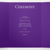 Gotische Hochzeit lila & schwarz Dreifach-gefaltete Programmkarte (Innenseite Mitte)