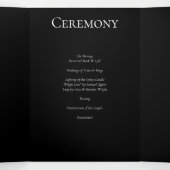 Gotische Hochzeit lila & schwarz Dreifach-gefaltete Programmkarte (Innenseite Mitte)