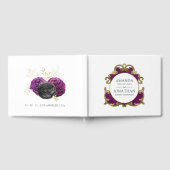 Gotische Hochzeit mit lila, schwarzer und goldblüt Gästebuch (Voll)