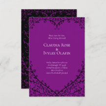 Gotische Hochzeit mit lila und schwarzem Herzen Re