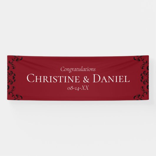 Gotische Hochzeit mit schwarzem Swirl Banner (Horizontal)