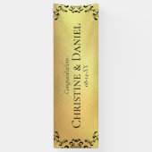 Gotische Hochzeit mit schwarzem Swirl Banner (Vertikal)