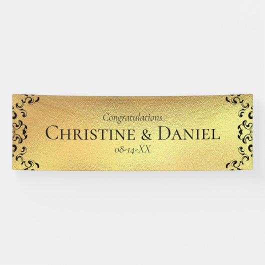 Gotische Hochzeit mit schwarzem Swirl Banner (Horizontal)