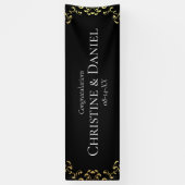 Gotische Hochzeit mit schwarzem Swirl Banner (Vertikal)