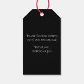 Gotische Hochzeit mit schwarzem Swirl Geschenkanhänger (Rückseite)