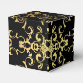 Gotische Hochzeit mit schwarzem Swirl Geschenkschachtel (Rückseite)
