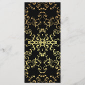 Gotische Hochzeit mit schwarzem Swirl Menükarte (Rückseite)