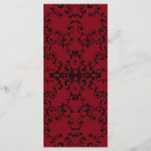 Gotische Hochzeit mit schwarzem Swirl Menükarte (Rückseite)