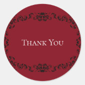 Gotische Hochzeit mit schwarzem Swirl Runder Aufkleber (Vorderseite)