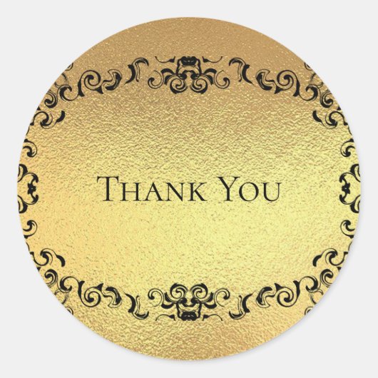 Gotische Hochzeit mit schwarzem Swirl Runder Aufkleber (Vorderseite)