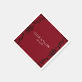Gotische Hochzeit mit schwarzem Swirl Serviette (Ecke)