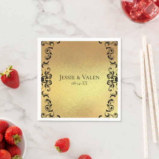 Gotische Hochzeit mit schwarzem Swirl Serviette (Beispiel)