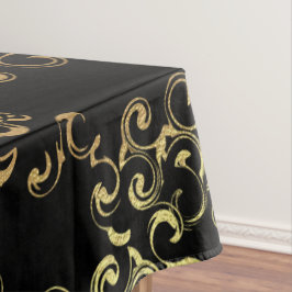 Gotische Hochzeit mit schwarzem Swirl Tischdecke