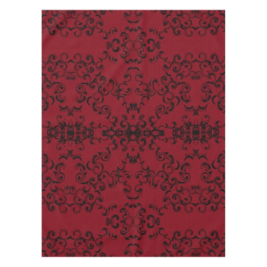 Gotische Hochzeit mit schwarzem Swirl Tischdecke (Vorderseite)