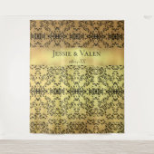 Gotische Hochzeit mit schwarzem Swirl Wandteppich (Vorderseite)