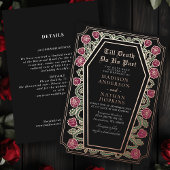 Gotische Hochzeit mit schwarzer Rose Folieneinladung