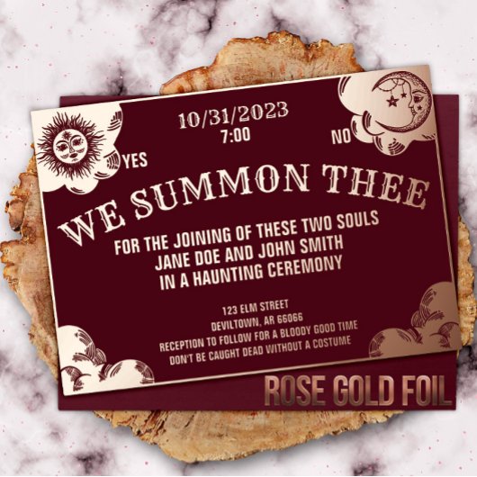 Gotische Hochzeit oder Dusche im Spirit Board Folieneinladung