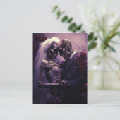 gotische Hochzeit Postkarte (Stehend Vorderseite)