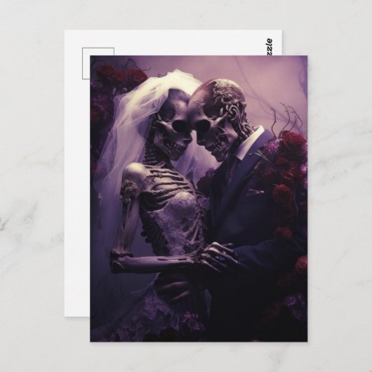 gotische Hochzeit Postkarte (Vorne/Hinten)