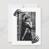 Gotische Hochzeit speichern Sie die Dattelskelette Ankündigung (Rückseite)