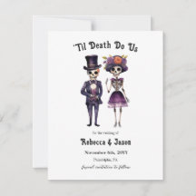 Gotische Hochzeit speichern Sie die Dattelskelette