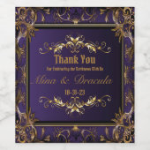 Gotische Hochzeit und Lila Hochzeit Weinetikett (Einzelnes Label)