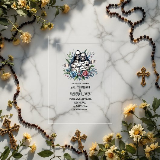 Gotische Hochzeit von "Bis zum Tod machen wir Teil Acryleinladungen
