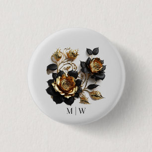 Gotische Hochzeit von Black Gold-Rose Button