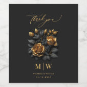 Gotische Hochzeit von Black Gold-Rose Weinetikett (Einzelnes Label)