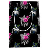 Gotische Hochzeit von Navy Blue und Pink Floral Sk Mittlere Geschenktüte (Vorderseite)