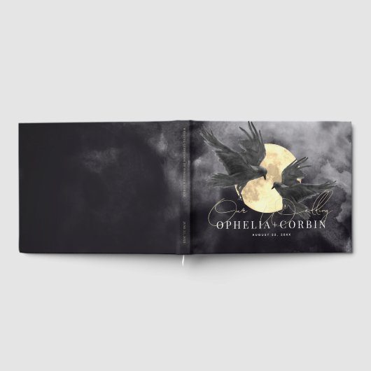 Gotische Hochzeit von Raven & Golden Moon Gästebuch (Voll)
