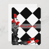 Gotische Hochzeit von Schach und Rose Einladung (Vorne/Hinten)