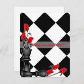 Gotische Hochzeit von Schach und Rose Einladung (Vorne/Hinten)