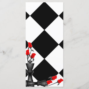 Gotische Hochzeit von Schach und Rose Menükarte